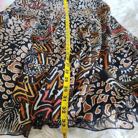 Ruby Rd Tiered Maxi Skirt Women's 12 Pull on Elastic Waist Flowy Lined Southwest - Picture 10 of 14